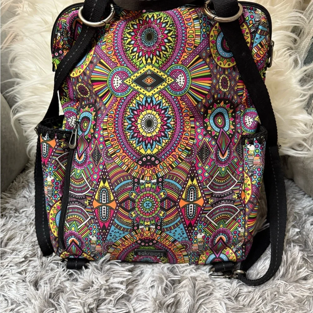 The Sak Blue and Orange Backpack with Bohemian Patterns - Picture 2 of 6
